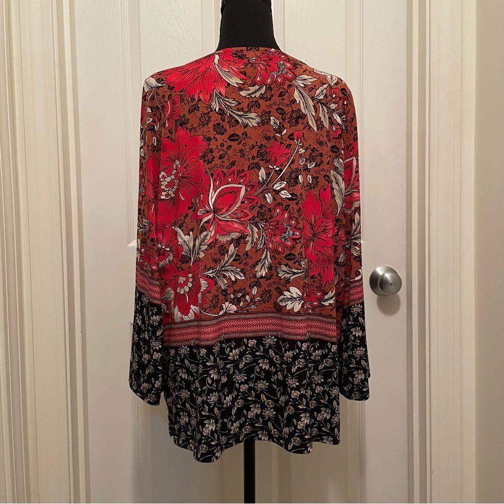 The Limited Collection Tunic Vibrant Boho Floral Pattern 3/4 Sleeve Womens Large - Picture 3 of 6
